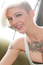 Tattooed Busty Punk Chick Strips-00
