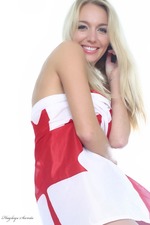 Busty Hayley Posing With The Canadian Flag-02