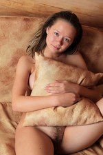 Naked teen girl Kira with haity pussy-17