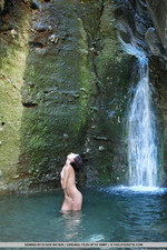 Naked babe by the waterfall-14