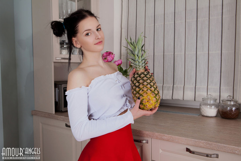 Busty Teen Posing In The Kitchen-00