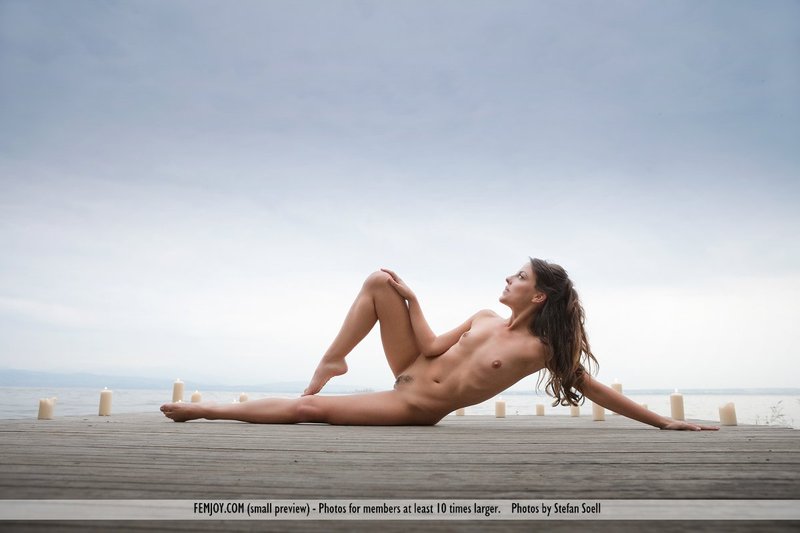 Naked Lorena at the pier-10