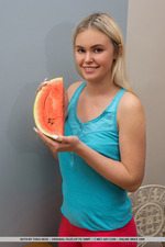Adorable Blonde Ruth Eating Watermelon-04