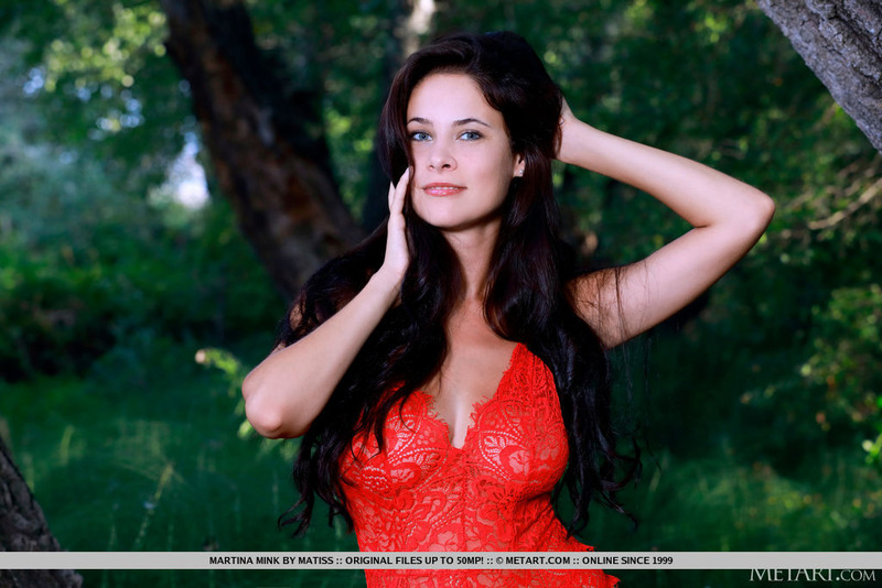 Busty Martina Mink Posing In The Forest-15