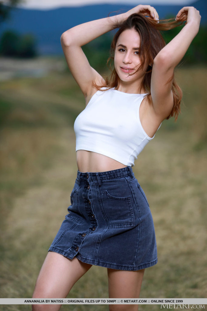 Lovely Annamalia Stripping Outdoors-16