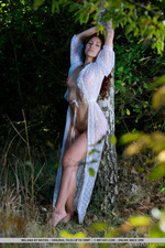Hot Redhead Melania Is Naked In The Forest-13