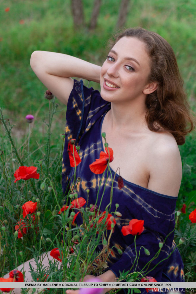 Busty Chick Posing At The Field-04
