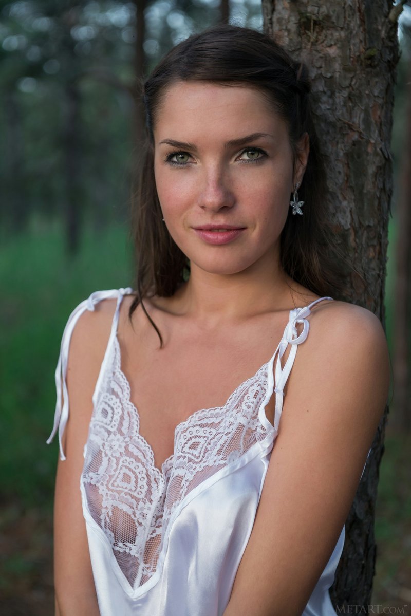 Naked busty teen in the forest-01