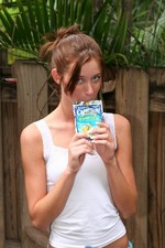 Brooke Skye covers herself in milk Out Doors !-00