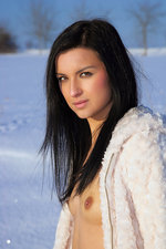 Katie naked in the snow-12
