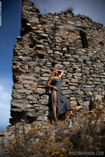 Busty Goldie Posing Outdoors-00