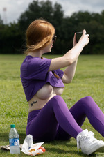 Nala Brooks Flashing Her Big Tits In The Park-06