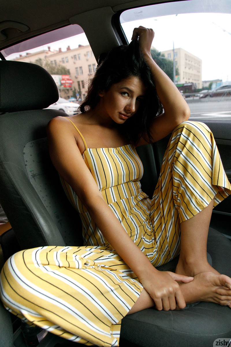 Nadia Having Fun In A Car-02
